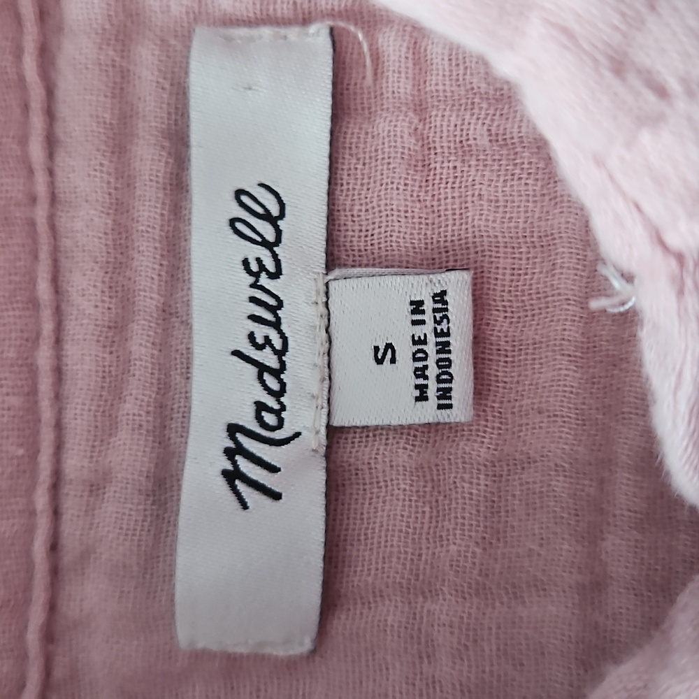 Madewell Gauze Shirt Button Down Color Pink Size Small - Picture 5 of 6